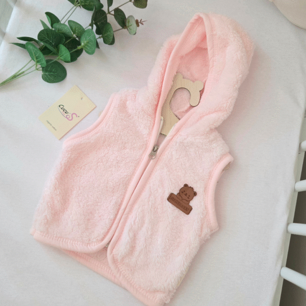 Kapüşonlu-Yelek-Pembe